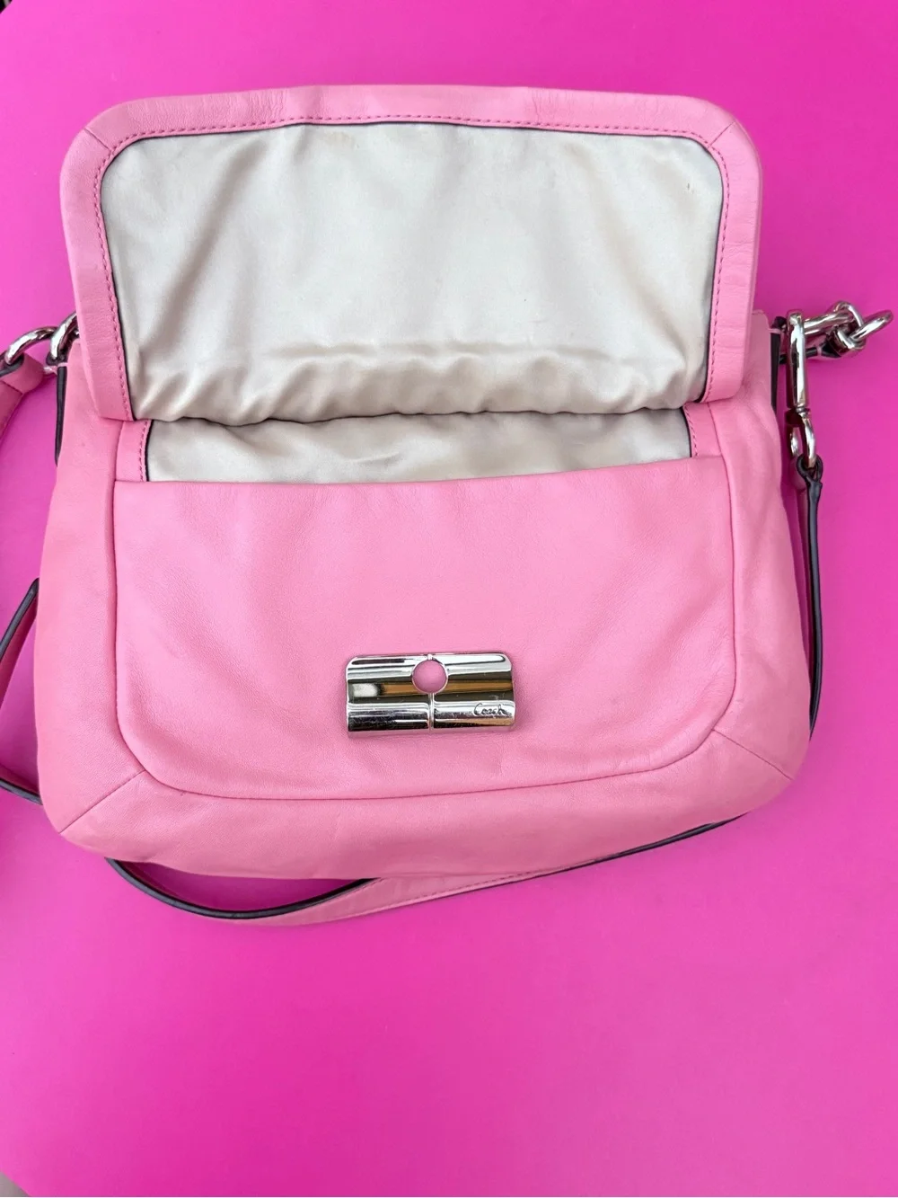 Coach Kristin Pink Leather East-West Crossbody Bag F22308 Pristine Y2K Bubblegum